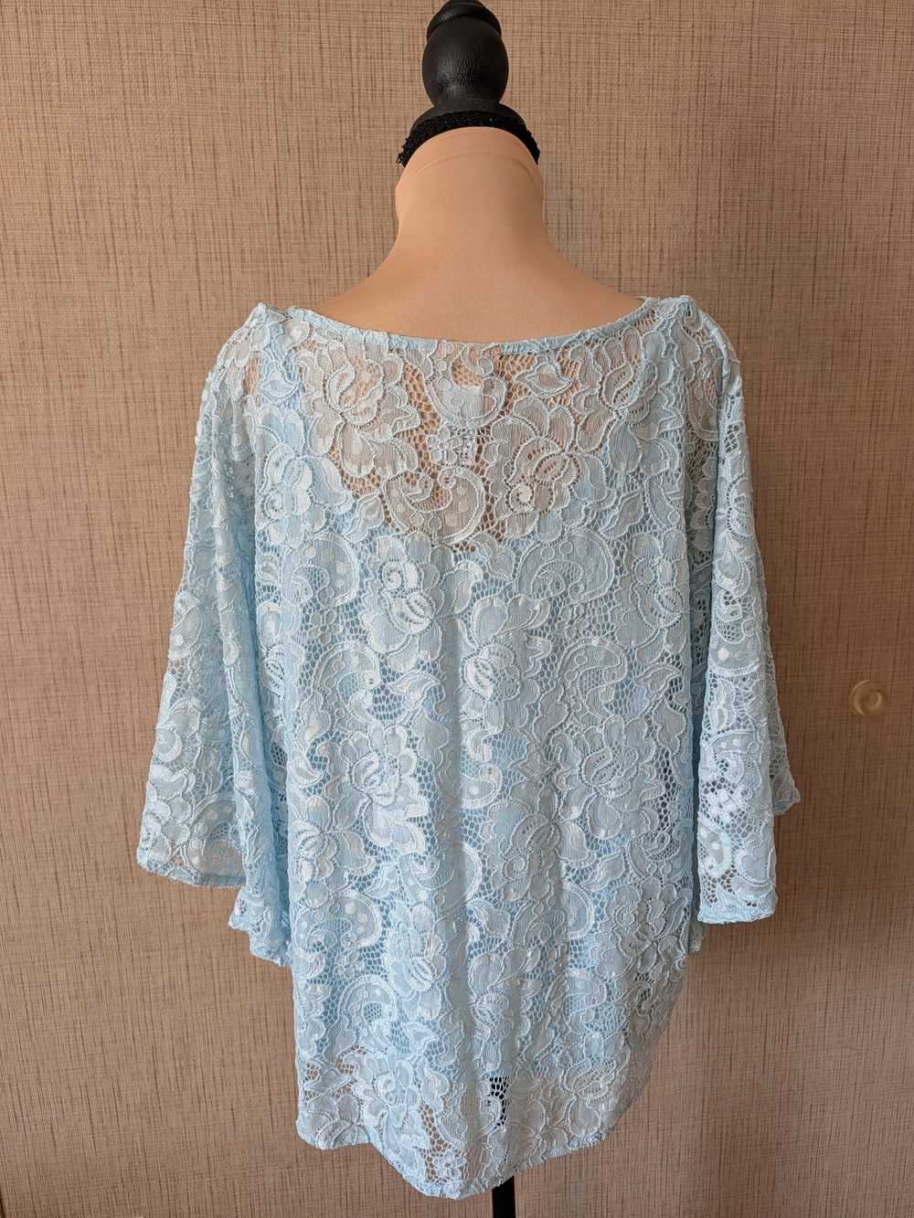 Ruby Rd. Powder Blue Floral Lace Tunic - Picture 3 of 8